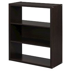 Wooden bookcase with open shelves for versatile storage