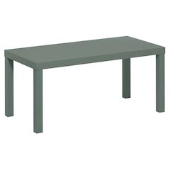 Rectangular Sage Green Coffee Table with Thick Tabletop, Modern Style