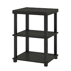 Espresso, End Side Table, Open Shelf, Quality Build