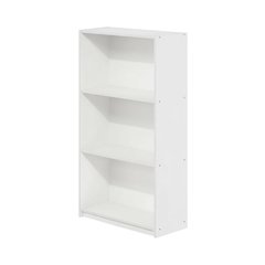 White Wooden Bookcase with Adjustable Shelves and Modern Design