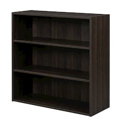 Wooden bookcase with a sleek design, durable construction, and open shelving