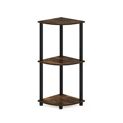 Turn-N-Tube 3-Tier Corner Shelf, Toolless Assembly, Amber Pine