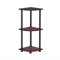 Turn-N-Tube 3-Tier Corner Shelf, Toolless Assembly, Dark Cherry