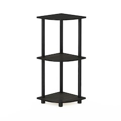 Turn-N-Tube 3-Tier Corner Shelf, Toolless Assembly, Espresso