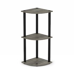 Turn-N-Tube 3-Tier Corner Shelf, Toolless Assembly, French Oak