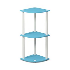 Turn-N-Tube 3-Tier Corner Shelf, Toolless Assembly, Light Blue