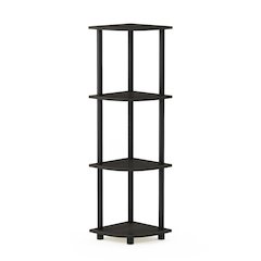 Turn-N-Tube 4-Tier Corner Shelf, Toolless Assembly, Espresso