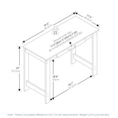 JAYA 40-In Entryway Table, Drawer, Narrow Console, White