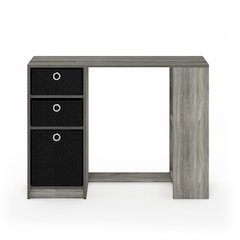 JAYA 40-In Entryway Table, 3 Fabric Drawers, Open Shelf, French Oak