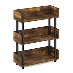 TURN-N-TUBE 3-Tier Bookshelf, Rounded Corners, 9.2x23.6x29.6, Amber Pine
