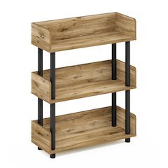 TURN-N-TUBE 3-Tier Bookshelf, Rounded Corners, 9.2x23.6x29.6, Flagstaff Oak