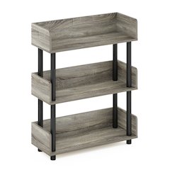 TURN-N-TUBE 3-Tier Bookshelf, Rounded Corners, 9.2x23.6x29.6, French Oak