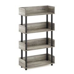 TURN-N-TUBE 4-Tier Bookshelf, Rounded Corners, 9.2x23.6x41.1, French Oak
