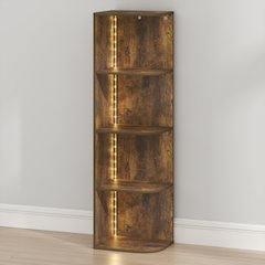 PASIR 4-Tier LED Corner Closet Organizer, 9.3x12x41.4, Amber Pine