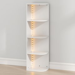 PASIR 4-Tier LED Corner Closet Organizer, 9.3x12x41.4, White