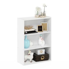 LUDER 3-Tier Kids Book Shelf, Toy Storage, 9.7x23.7x31.5, Plain White