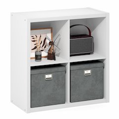CUBIC 4-Cube Closet Organizer, Thick Frame, Closed Back, White