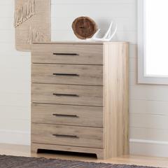 Primo 5-Drawer Chest, Rustic Oak