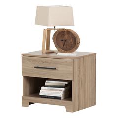 Primo 1-Drawer Nightstand, Rustic Oak