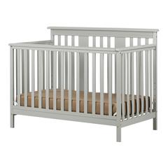 Cotton Candy Baby Crib 4 Heights with Toddler Rail, Soft Gray