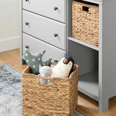 Cotton Candy 3-Drawer Dresser with Baskets, Soft Gray