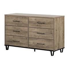 Arlen 6-Drawer Double Dresser, Weathered Oak