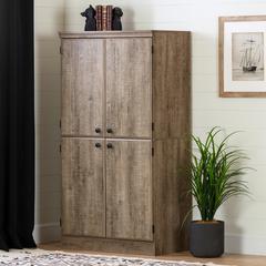 Morgan 4-Door Storage Cabinet, Weathered Oak