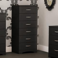South Shore Step One 6-Drawer Chest, Pure Black