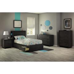 South Shore Fynn Twin Mates Bed (39'') with 3 Drawers, Gray Oak