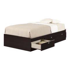 South Shore Spark Twin Mates Bed (39'') with 3 Drawers, Chocolate