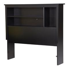 South Shore Vito Twin Bookcase Headboard (39"), Pure Black