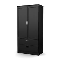 South Shore Acapella Wardrobe Armoire, Pure Black