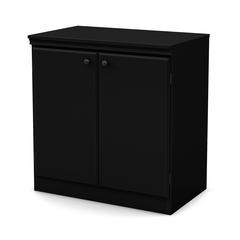 South Shore Morgan Small 2-Door Storage Cabinet, Pure Black