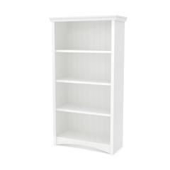 South Shore Gascony 4-Shelf Bookcase, Pure White