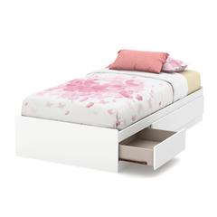 South Shore Callesto Twin Mates Bed (39'') with 3 Drawers, Pure White