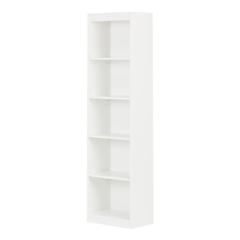South Shore Axess 5-Shelf Narrow Bookcase, Pure White