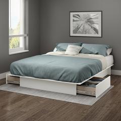 Gramercy Platform Bed with Drawers, Pure White