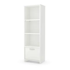 South Shore Step One 3-Shelf Bookcase with Door, Pure White