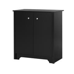 South Shore Vito Small 2-Door Storage Cabinet, Pure Black