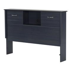 South Shore Ulysses Full Bookcase Headboard (54'') with Sliding Doors, Blueberry