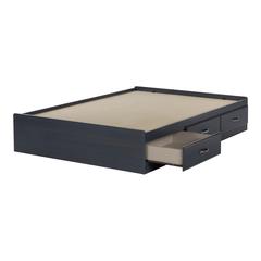 South Shore Ulysses Full Mates Bed (54'') with 3 Drawers, Blueberry