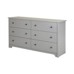 South Shore Vito 6-Drawer Double Dresser, Soft Gray