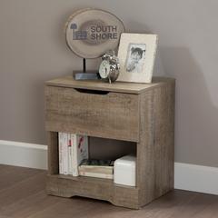 Holland 1-Drawer Nightstand, Weathered Oak
