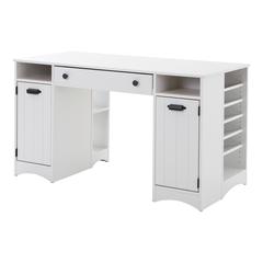 South Shore Artwork Craft Table with Storage, Pure White