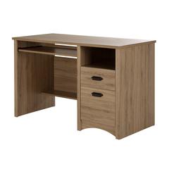 South Shore Gascony Computer Desk with Keyboard Tray, Rustic Oak