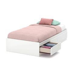 South Shore Little Smileys Twin Mates Bed (39'') with 3 Drawers, Pure White