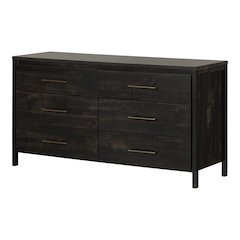 Gravity 6-Drawer Double Dresser, Rubbed Black