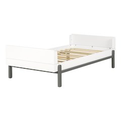 Bebble Bed, Soft Gray and White