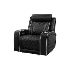 Black Breathable Leather Living Room Functional Chair Sofa
