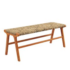Karson 48" Banana Weave Bench - Caramel - Natural